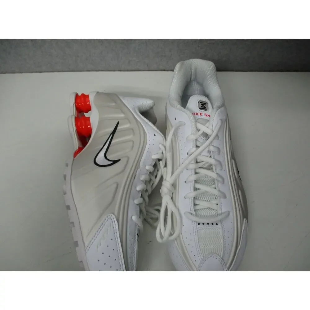 Nike Shox R4 White Phantom Sail Picante Red Shoes Womens Sz 8.5